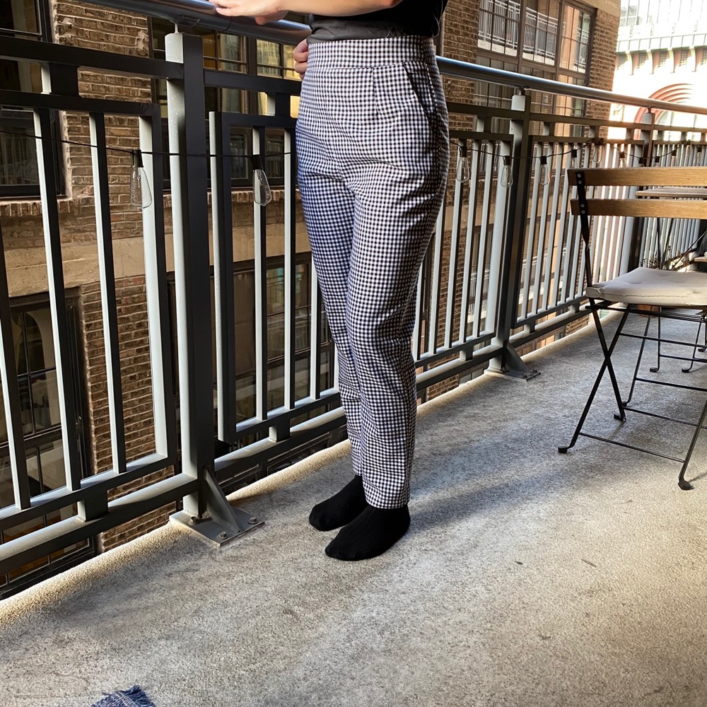 High Waisted Checkered Pants